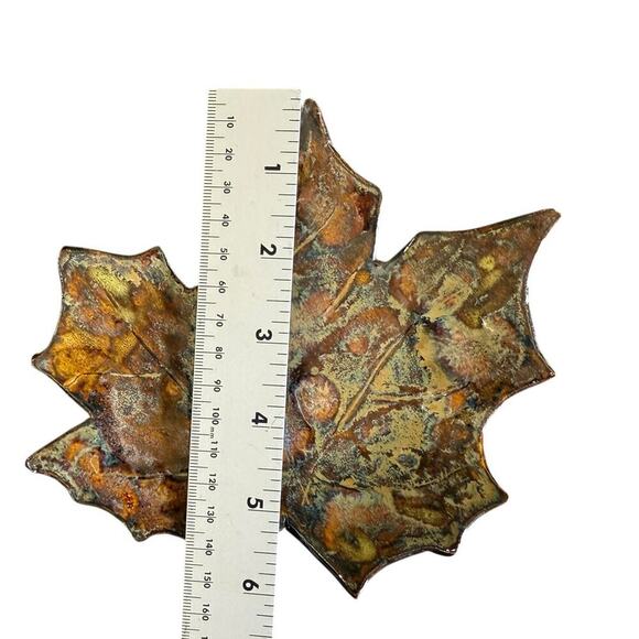 Pottery Maple Leaf Signed 2016 Trinket Dish Jewelry Dish Soap Dish - Picture 3 of 4